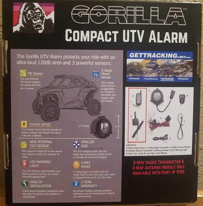 9000 Compact UTV/Motorcycle Alarm Kit – SXSTracker GPS Theft